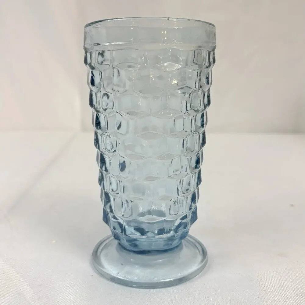 Lot of 4 Indiana Glass Whitehall Colony Light Blue Cube 6